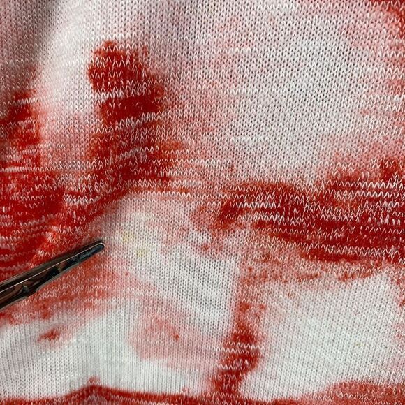 🎁5/$25 Clientele Woman's Shirt Tie Die White with Orange Design 3/4 Sleeve - Picture 2 of 8